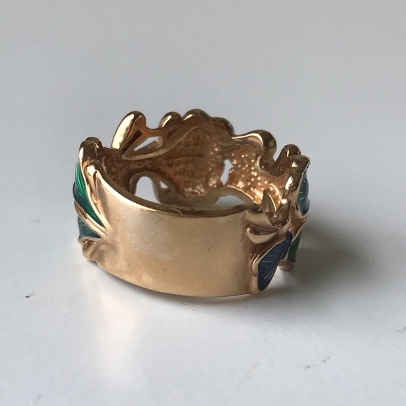 Ross-Simons Tropical Leaf Sterling 925 Gold Ring, Size 9 - Picture 10 of 14